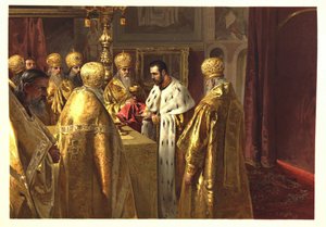 Die Krönungszeremonie von Nikolaus II. Die Eucharistie