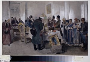 Versteigerung von Leibeigenen von Klavdiy Vasilievich Lebedev