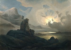 Küstenlandschaft mit Person