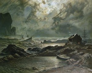 Sturm an der norwegischen Küste von Knud Andreassen Baade
