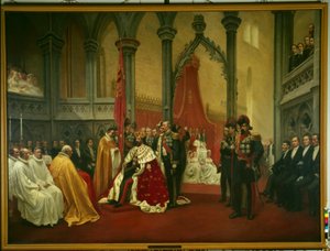 Die Krönung von Oscar II. im Dom zu Trondheim am 18. Juli