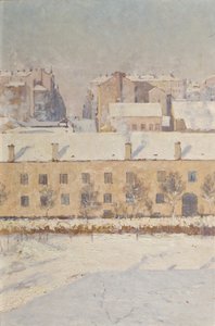 Eine Winterszene. Motiv aus dem Süden Stockholms, 1886 von Knut Axel Lindman