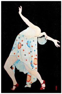 Art Deco Moga oder modernes Mädchen beim Tanzen