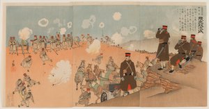 Oberst Kumamoto Masaji, Regimentskommandeur der kaiserlichen Gardeartillerie von Kobayashi Kiyochika