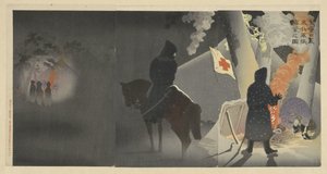 Trotz der Kälte schlagen unsere Truppen ein Lager in Yingkou auf von Kobayashi Kiyochika