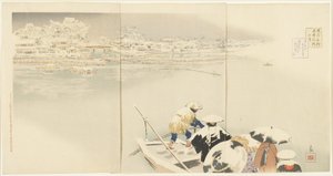 Februar: Matsuchiyanma-Hügel bei Dämmerung im Schnee, März 1896