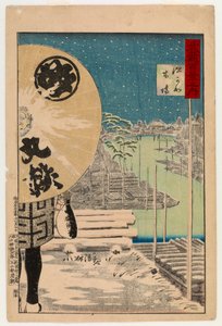 Fukagawa Kiba, aus der Serie Einhundert Ansichten von Musashi, 1884 von Kobayashi Kiyochika
