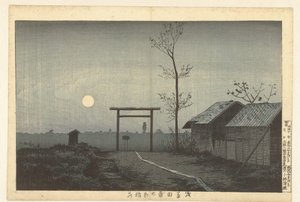 Das Taro Inari Heiligtum in den Reisfeldern von Asakusa von Kobayashi Kiyochika