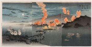 Unsere Armee greift das chinesische Lager in Pyeongyang an von Kobayashi Kiyochika
