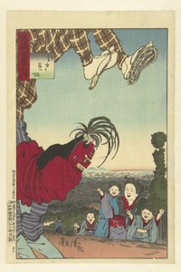 Straßenkünstler aus Edo von Kobayashi Kiyochika