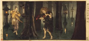 Taira no Tadamori nimmt den Priester von Midō gefangen von Kobayashi Kiyochika