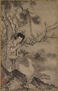 Weibliche Daoistische Figur in Landschaft