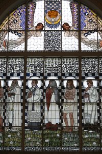 Buntglas der Kirche Am Steinhof (Kirche Leopld), Wien, Österreich (Foto) von Koloman Moser