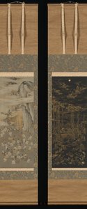 Die Sonnengöttin Amaterasu aus einer Höhle locken, Tod des historischen Buddha..., spätes 19. Jahrhundert von Kono Bairei