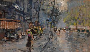 Eine Straße in Paris, 1918 von Konstantin Alekseevich Korovin
