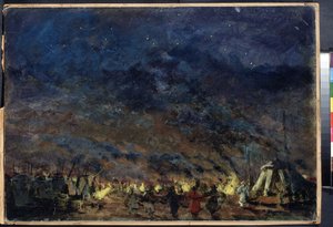 Das Polowetzer Lager (Bühnenbild für die Oper Fürst Igor von Alexander Borodin) von Konstantin Alekseevich Korovin