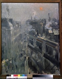 Paris. Blick auf die Fassaden des Boulevard Montmartre, an einem Herbstmorgen von Konstantin Alekseevich Korovin