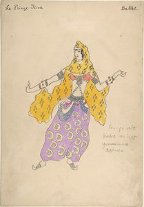 Polowetzer Mädchen. Kostümentwurf für die Oper Fürst Igor von A. Borodin, 1909 von Konstantin Alekseevich Korovin