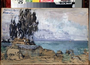 Bühnenbildentwurf für das Ballett Schwanensee von Pjotr Iljitsch Tschaikowski von Konstantin Alekseevich Korovin