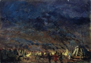 Das Polowetzer Lager. Bühnenbild für die Oper Fürst Igor von A. Borodin, 1914