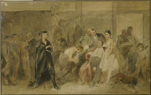 Hinter dem Vorhang im Leibeigenentheater von Konstantin Alexandrovich Trutovsky