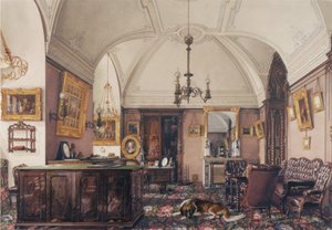 Innenräume des Winterpalastes. Das Arbeitszimmer des Großfürsten Nikolaus Nikolajewitsch, 1856 von Konstantin Andreyevich Ukhtomsky
