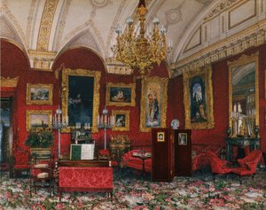 Interieurs des Winterpalastes. Das Arbeitszimmer der Großfürstin Maria Nikolajewna, Ende des 19. Jahrhunderts von Konstantin Andreyevich Ukhtomsky