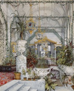 Innenräume des Winterpalastes. Der Wintergarten von Kaiserin Alexandra Fjodorowna