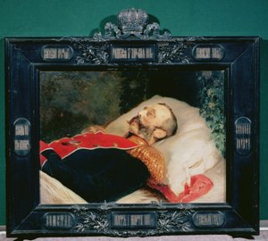 Kaiser Alexander II. (1818-81) auf seinem Sterbebett, 1881