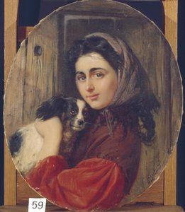 Mädchen mit kleinem Hund