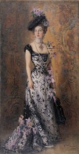 Die Elegante mit Orchideen, 1900