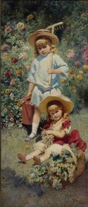 Porträt der Kinder des Künstlers, 1882 von Konstantin Egorovich Makovsky