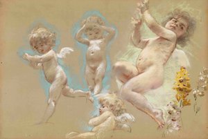 Putti. Innendekor des Baron von Dervis Herrenhauses in Petersburg von Konstantin Egorovich Makovsky