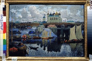 Die Brücke in Nowgorod von Konstantin Ivanovich Gorbatov