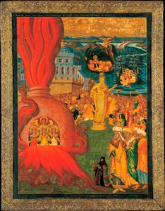 Die drei jungen Männer im Feuerofen, Ikone von Konstantinopel von Konstantinos Adrianoupolitis