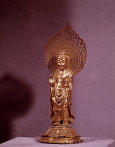 Koreanische Kunst: Darstellung des Buddha Amitabha, Goldstatuette. Silla-Periode. 7.-8. Jahrhundert. Nationalmuseum von Korea von Korean School