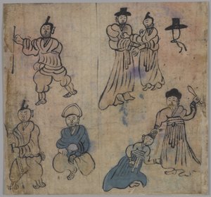 Genreszene, 1 von 4, 19. Jahrhundert von Korean School