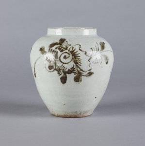Krug mit Blumendesign, Yi-Dynastie