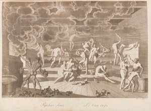Ein russisches Badehaus. Les peuples de la Russie ou description des moeurs von Charles de..., 1811-1812 von Korneev