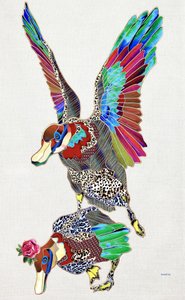 Bunte gemusterte Enten