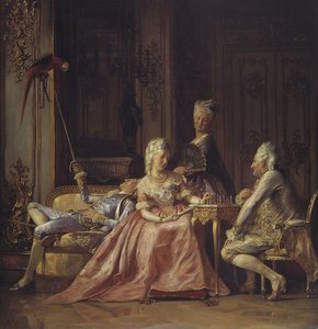 Szene vom Hof von Christian VII. von Dänemark von Kristian Zahrtmann