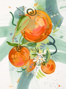 Lebhafte Orangenblüten