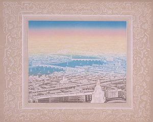 Luftaufnahme von London mit Waterloo Bridge und Blackfriars Bridge, um 1845 von Kronheim and Co