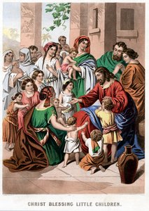 Christus segnet kleine Kinder, Mitte des 19. Jahrhunderts von Kronheim and Co