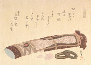 Schwertgriff, aus der Serie von sieben Drucken für den Shofudai-Poesiekreis, 1810er Jahre