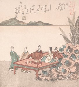 Nanamaro und seine Anhänger betrachten den Mond in China, 19. Jahrhundert von Kubo Shunman