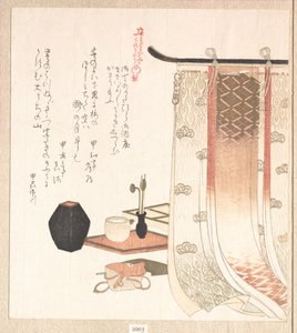 Paravent und Utensilien für die Räucherzeremonie von Kubo Shunman