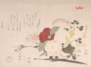 Sammlung Frühlingsregen Harusame shu, Bd. 2: Schnittblumen: Clematis, Bus..., 1815 Jahr des Ochsen von Kubo Shunman