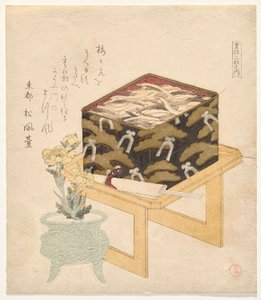 Stillleben aus der Serie Die dreistufige Essensbox von Kubo Shunman
