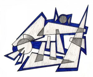 Abstrakte blaue Geometrie